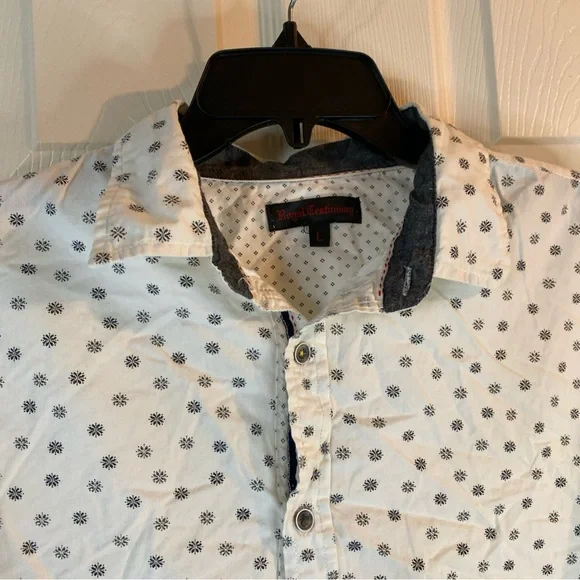 Royal Testimony Mens L LARGE Button Down Shirt Long Sleeve Fit Floral (STAINED) - Picture 4 of 12